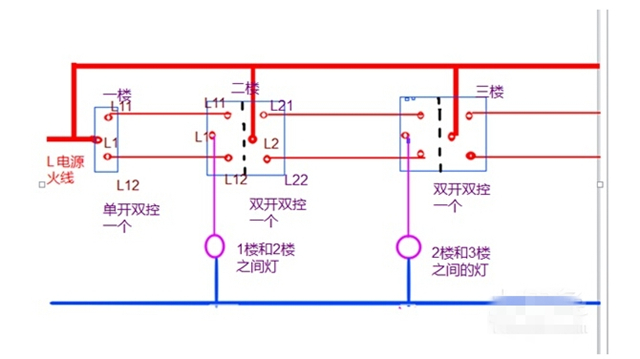 三控开关接线图